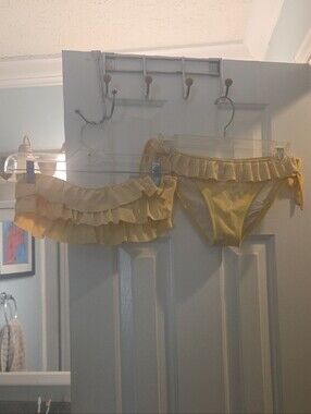 Women's Yellow Ruffle Bikini Bottoms - Ladies Swimwear